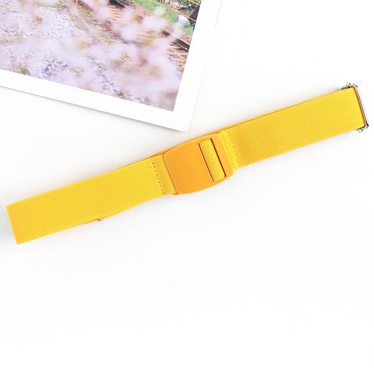 SOLID WOVEN BUCKLELESS ELASTIC WAISTBAND_CWABE0674