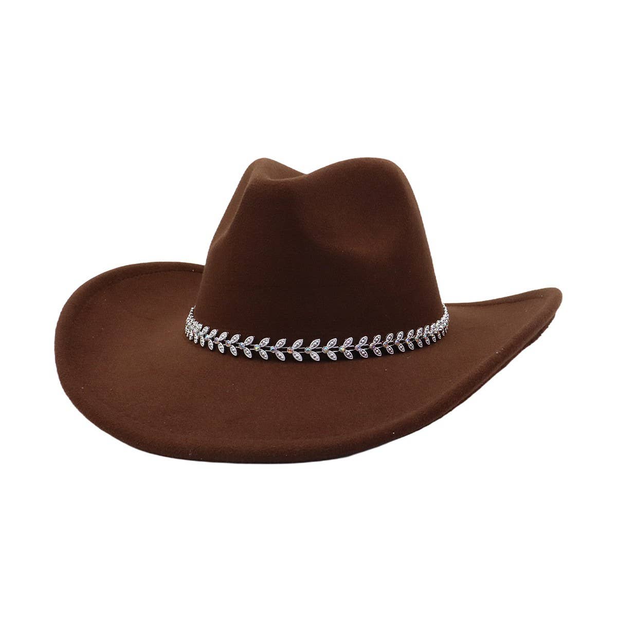 Western Ethnic  Felt Cowboy Fedora Hat_CWAH04446