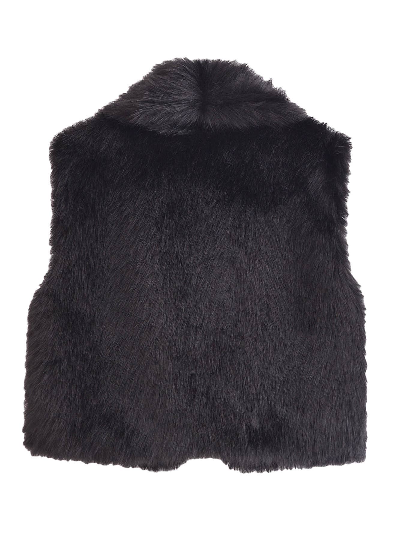FASHION ALL-IN-ONE SOLID COLOR FAUX FUR VEST