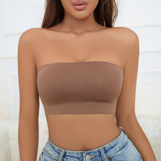 SEAMLESS PLUS SIZE CHEST WRAP STYLE GATHERING BRA