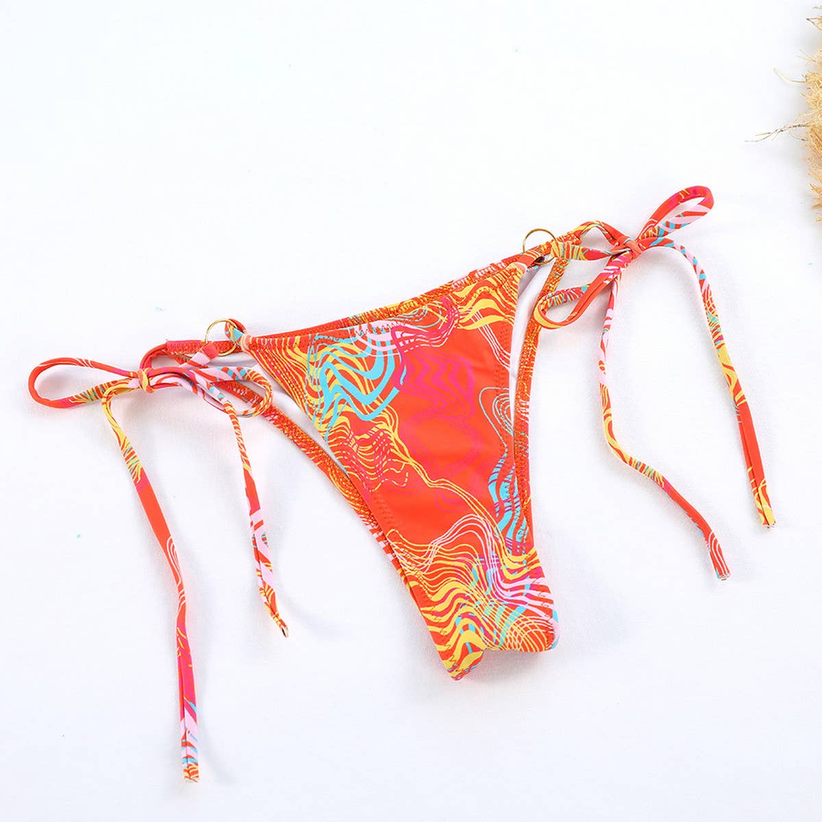 Sexy Printed Bikini Set-Backless Tie Side Swimsuit