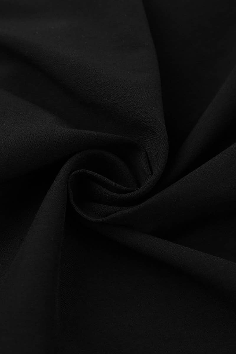 CWDMD4272_SQUARE NECK SLIM FIT LONG SLEEVE HIP DRESS