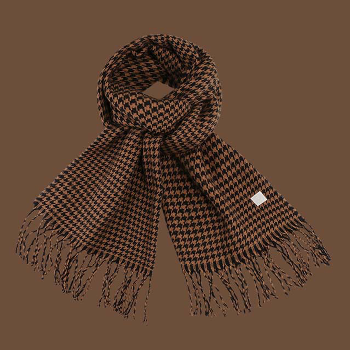 New Houndstooth Faux Cashmere Scarf for Women