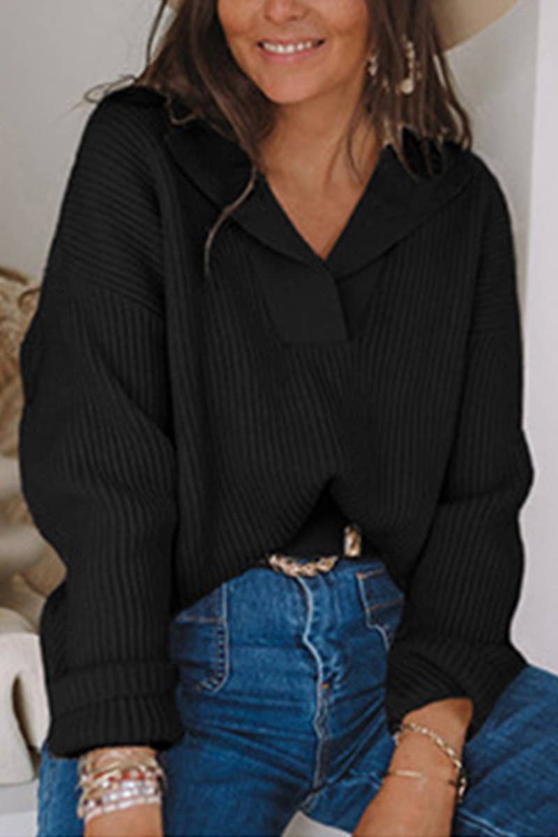 SUIT COLLAR PULLOVER SWEATER SWEATER