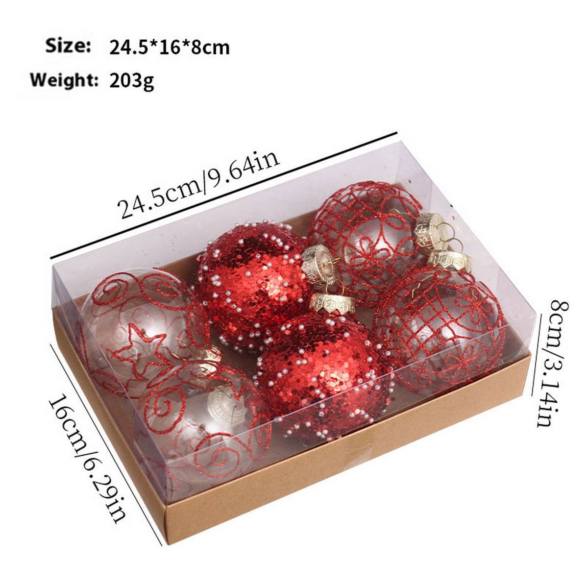 8cm Painted Xmas Ball Ornaments Gift Box Set_CWMM9879