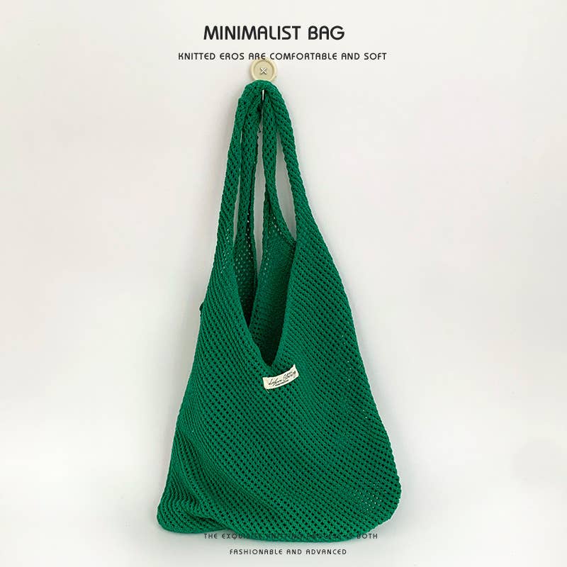 Hollowed-out beach laid-back style woven bag