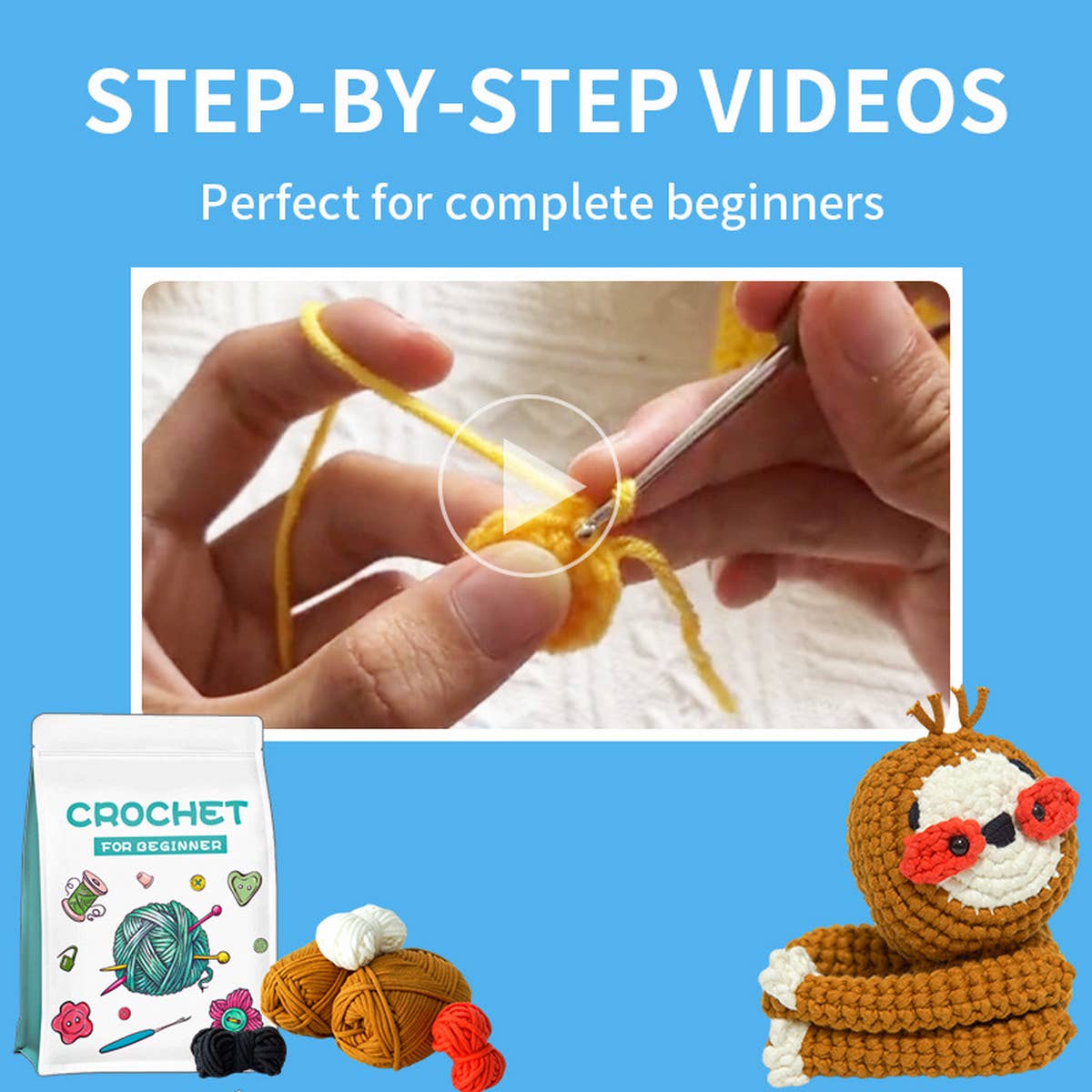 HANDMADE DIY SLOTH DOLL MATERIAL KIT