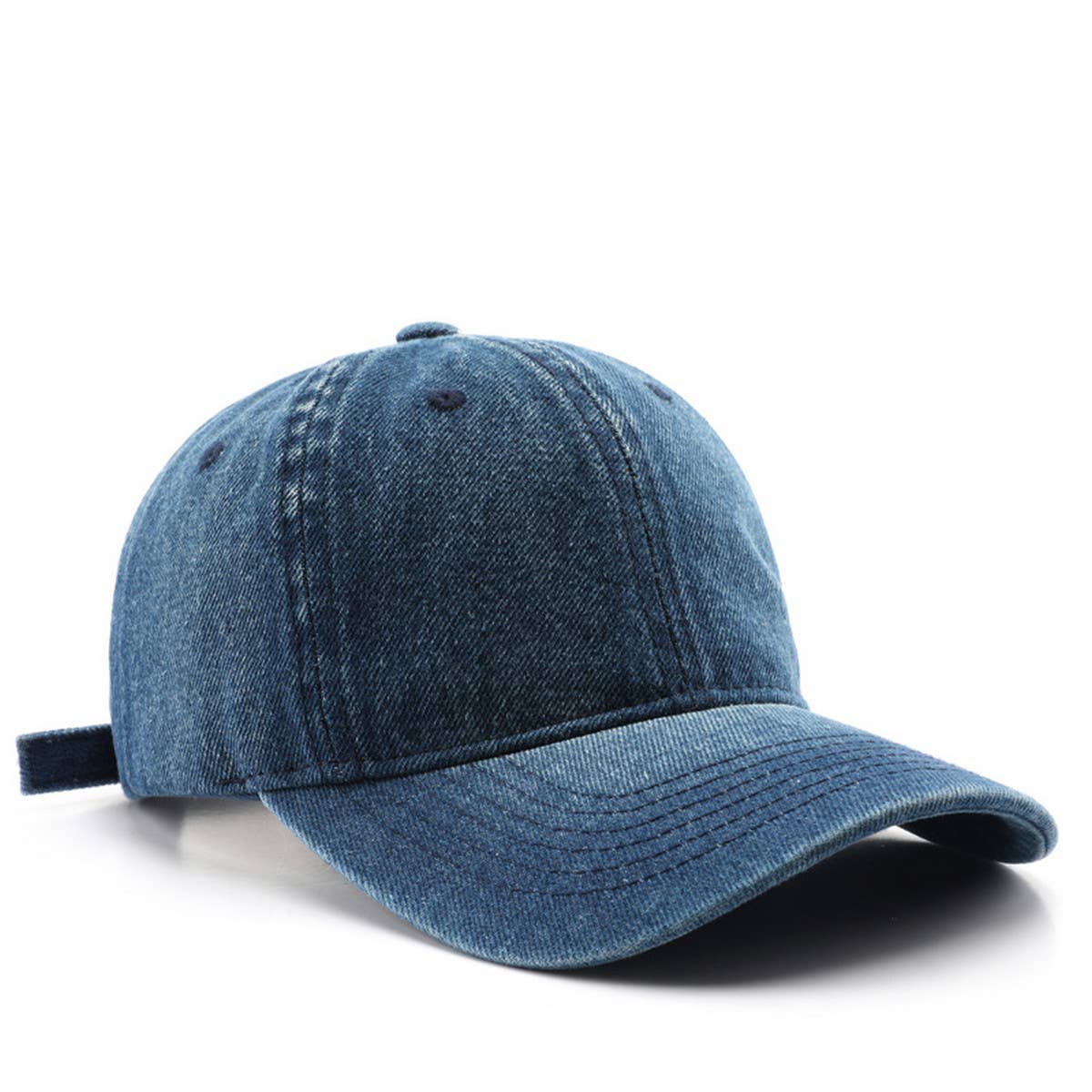CWAH3207_PERSONALIZED WASHED DENIM PLAIN BASEBALL CAP