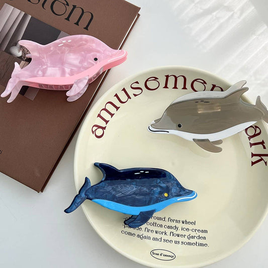 Dolphin Acetate Ocean Hair Claw Clip