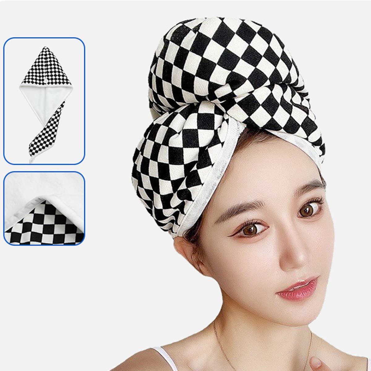 CWMM8337_NEW THICK ABSORBENT DRY HAIR SHOWER CAP