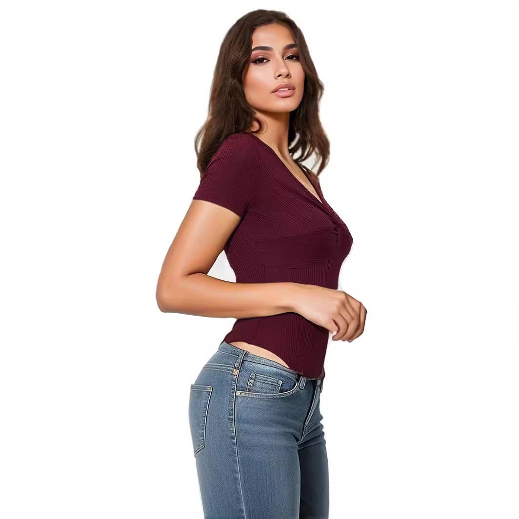 SLIM-FIT KINK SHORT SLEEVE PIT STRIP JUMPSUIT