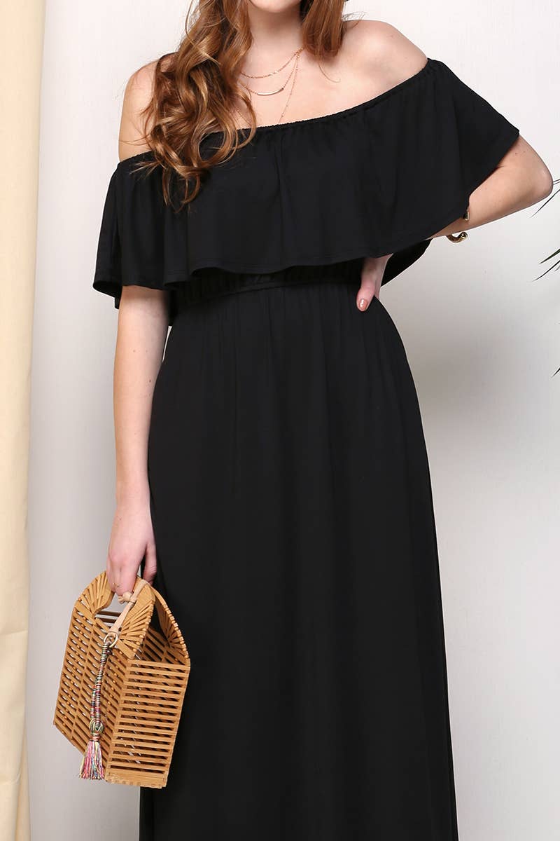 CWDMD541_OFF THE SHOULDER LAYERED MAXI DRESS
