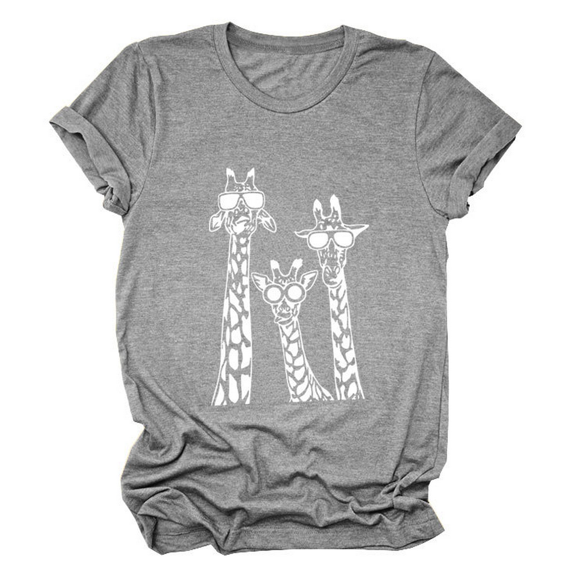 Women's Giraffe Print Casual Summer T-Shirt