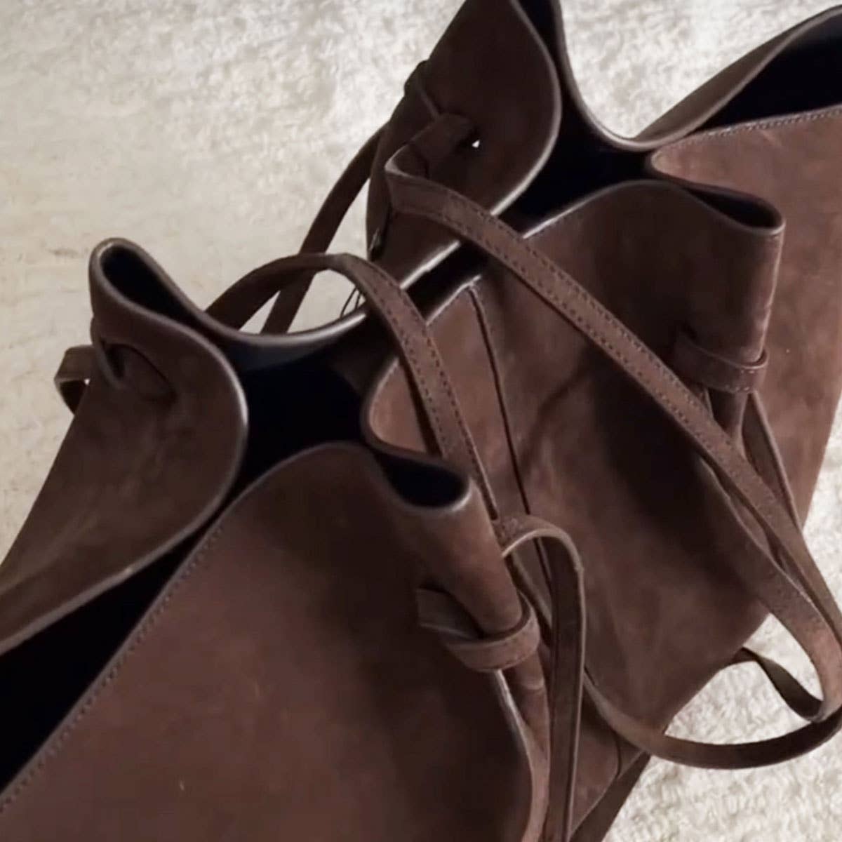 Vintage Suede Shoulder Tote Bag, Minimal Style_CWAB5395