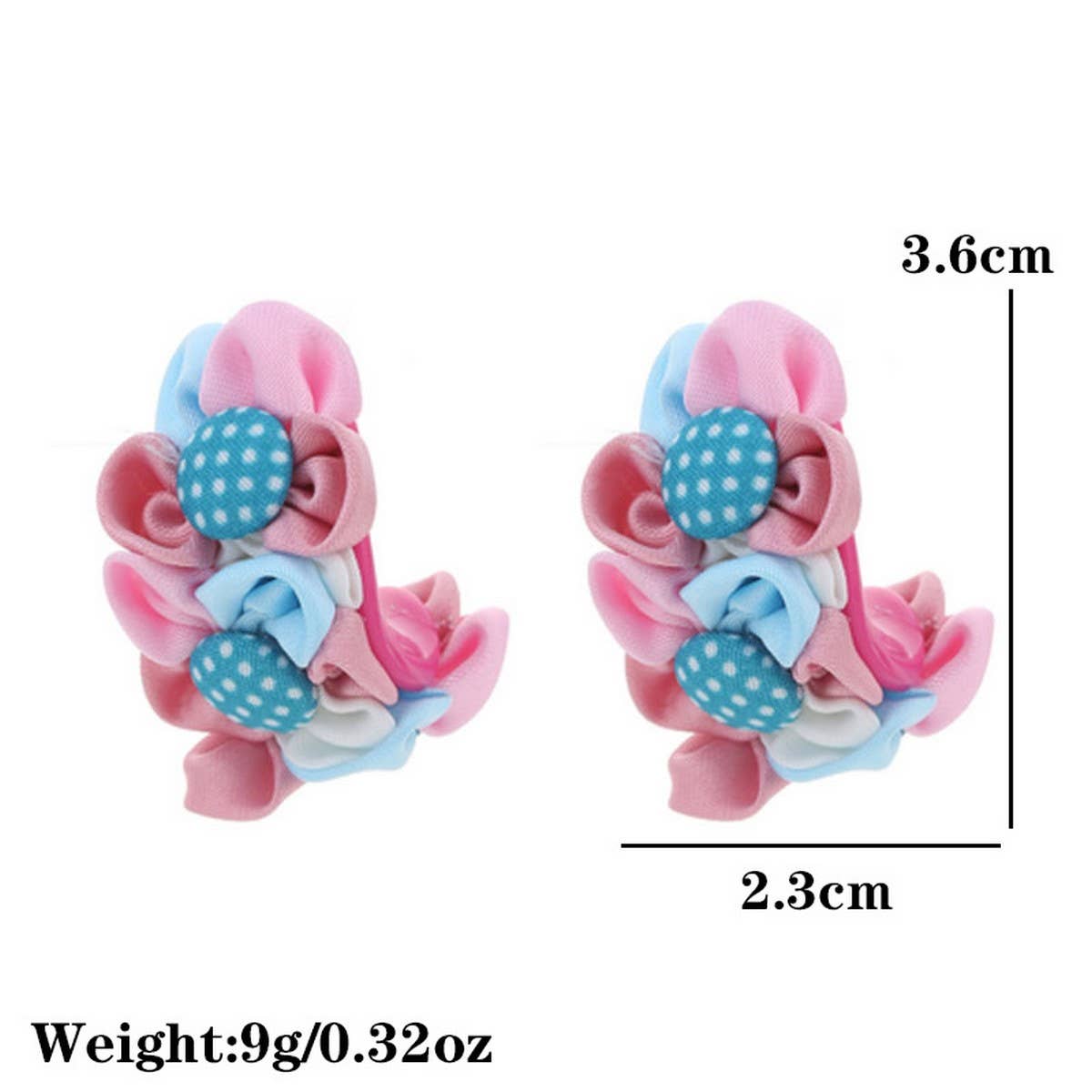 Sweet Fabric Flower Stud Earrings Handmade & Fresh