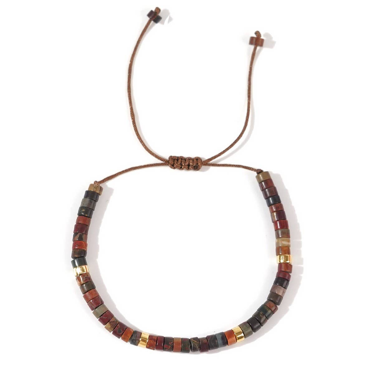 CYLINDRICAL RED PINE SEMI-PRECIOUS STONE BRACELET