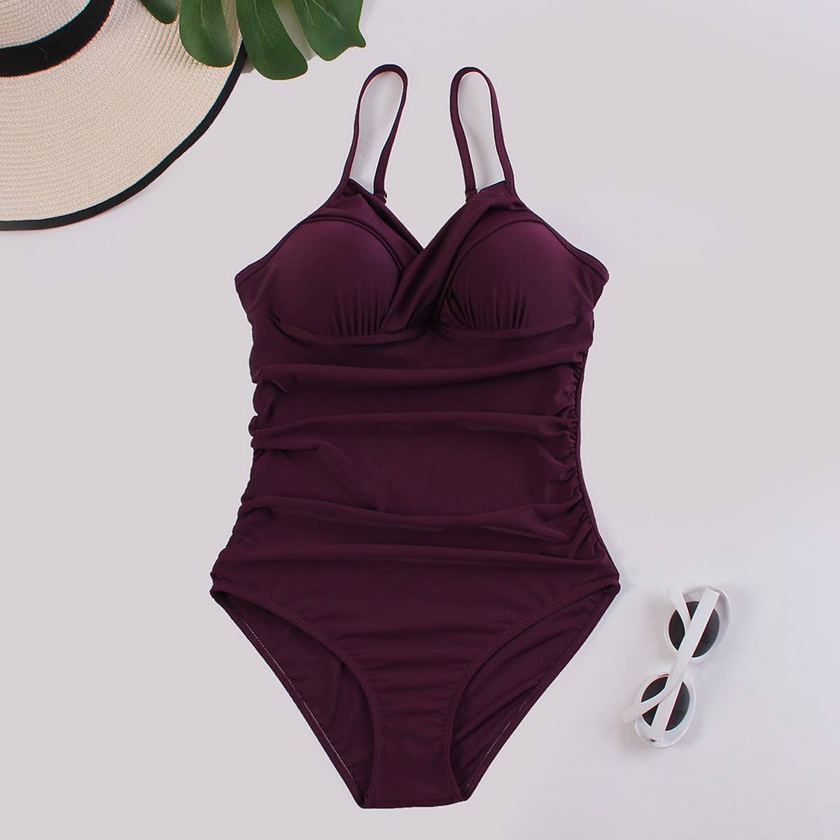 SOLID COLOR JUMPSUIT SEXY BIKINI SWIMSUIT_CWMW0154