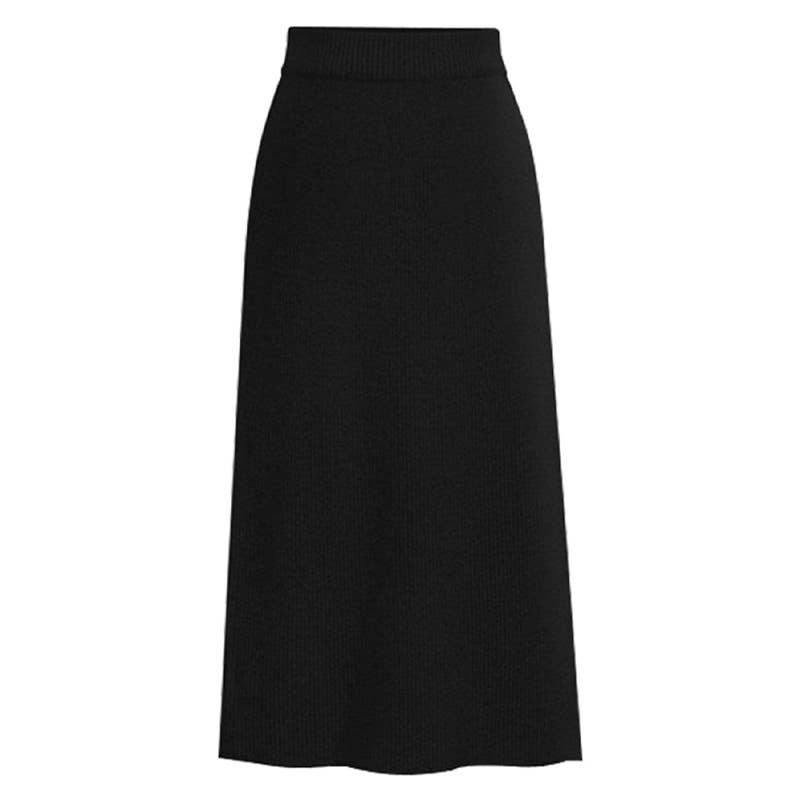 HIGH-WAISTED BACK SLIT SOLID-COLOR A-LINE SKIRT