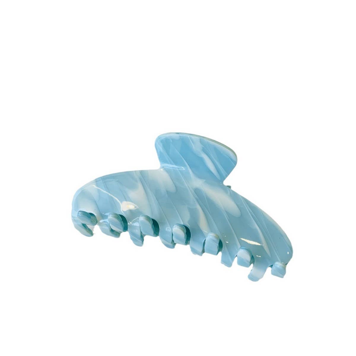 CWAHA5102_BLUE SKY WHITE CLOUD CAPPUCCINO HAIR CLAW CLIP