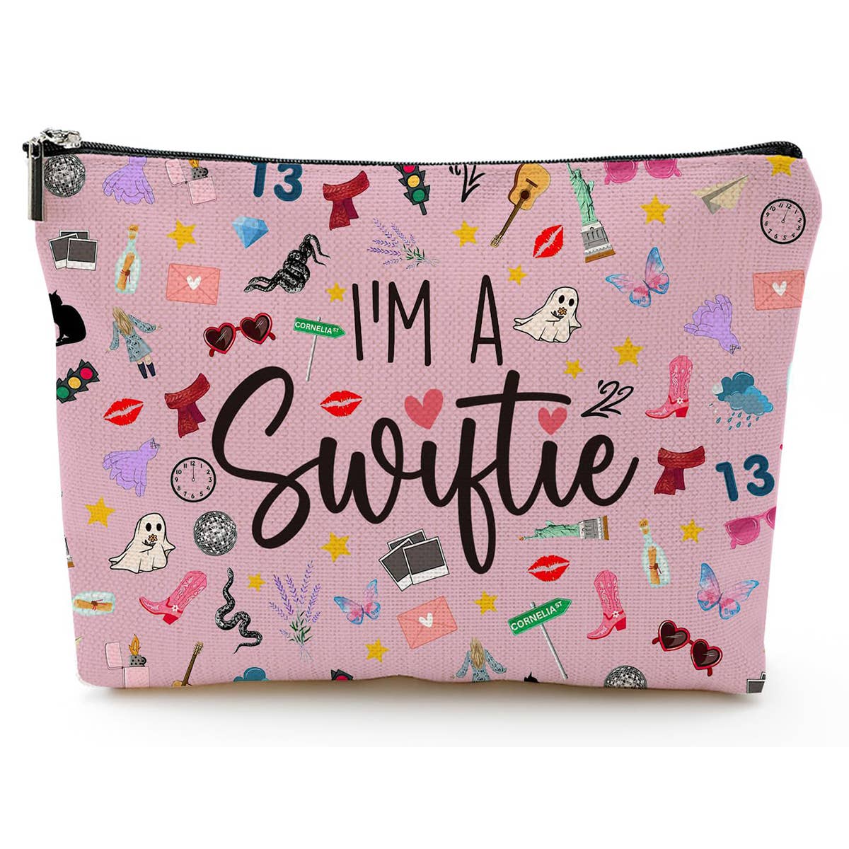 PINK LETTER DOUBLE-SIDED PRINTED COSMETIC BAG_CWAB2247