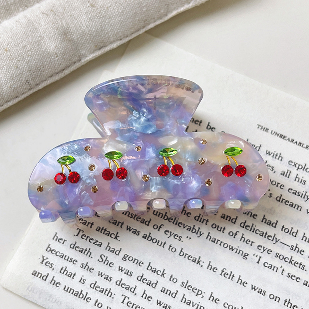 Cherry Acetate Hair Claw - 8cm Cute & Trendy Clasp_CWAHA1334