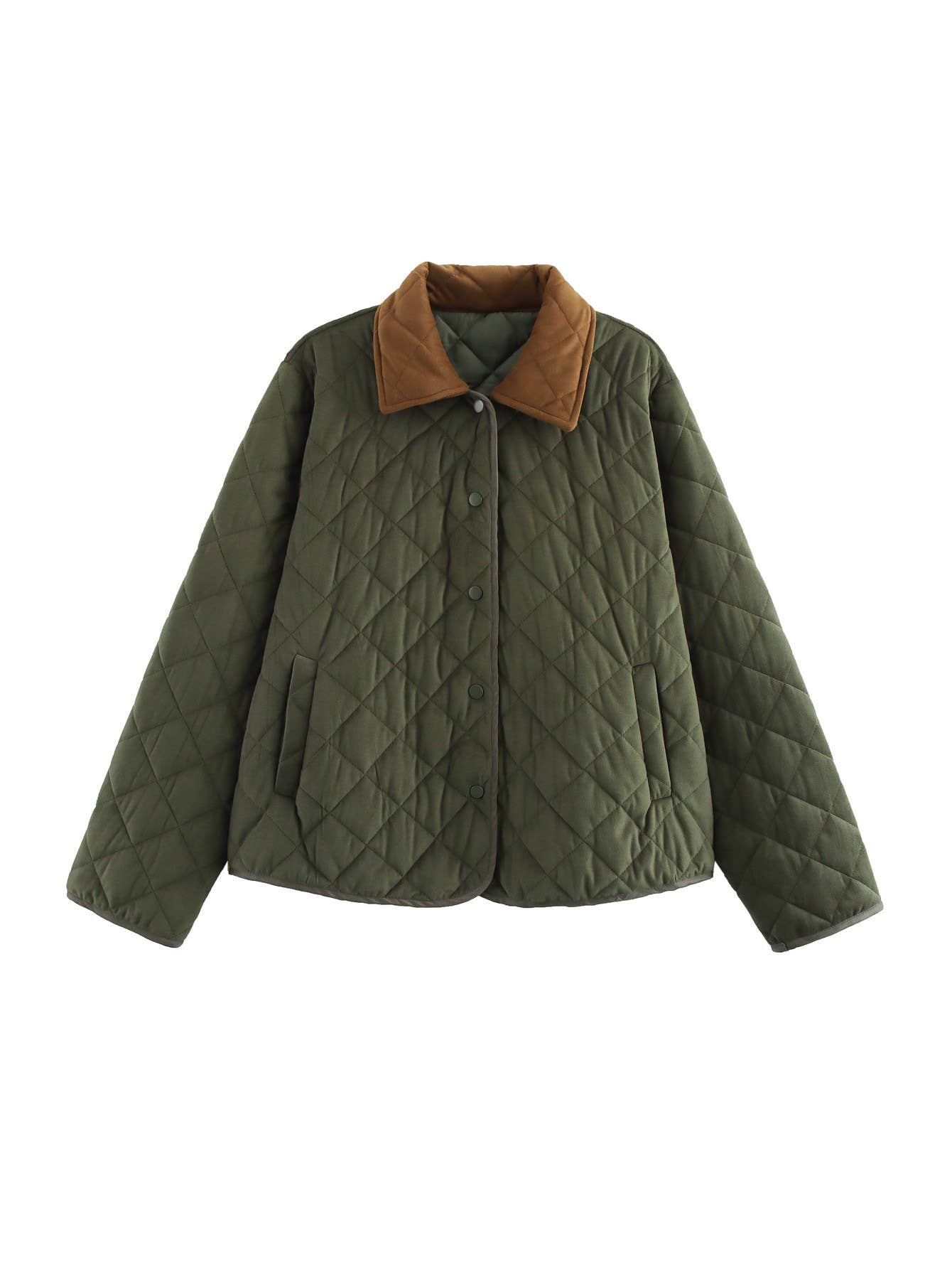 STYLISH QUILTED SUEDE COAT WITH MATCHING COLORS