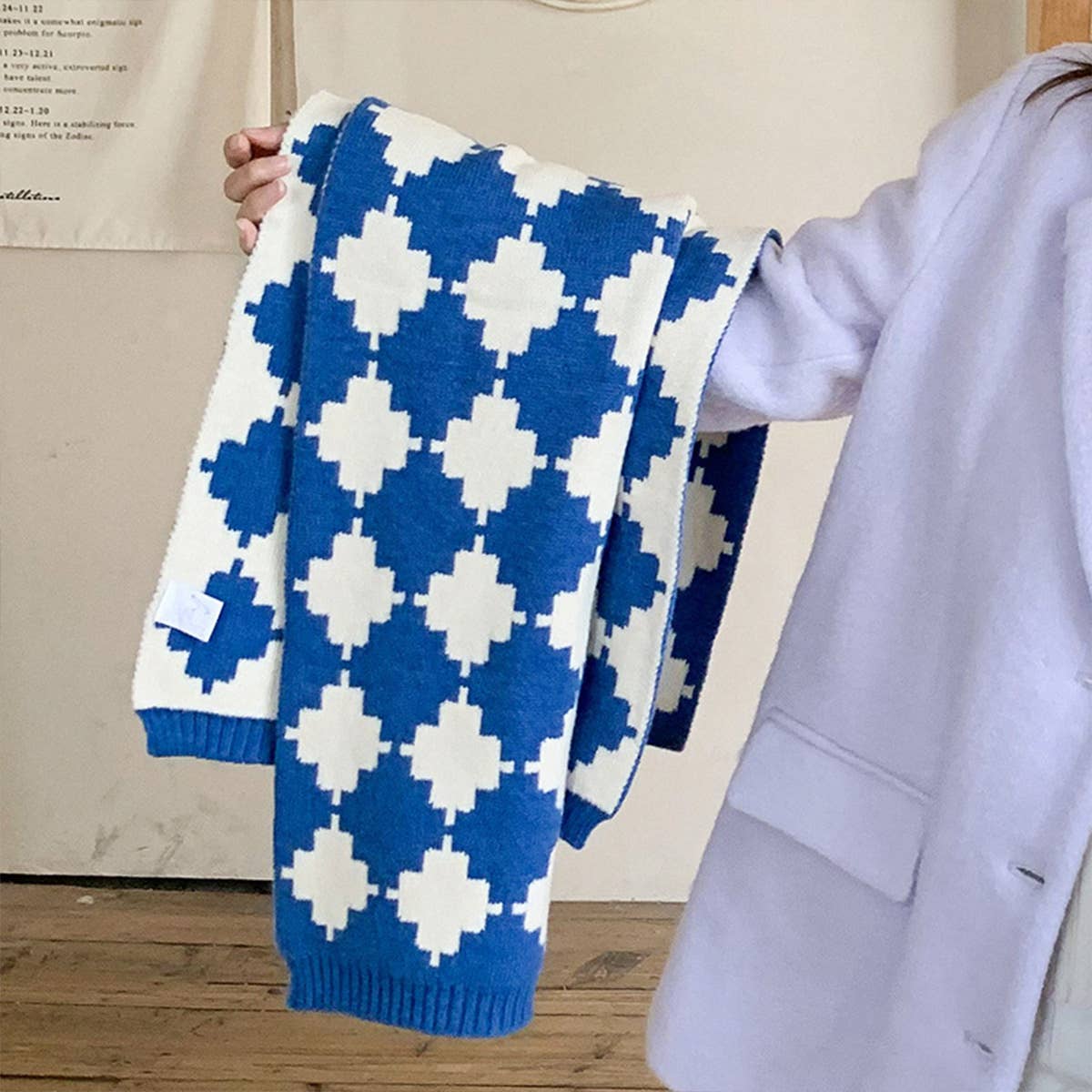 Knit Plaid Long Scarf for Women ? Fashion Wrap