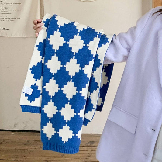 Knit Plaid Long Scarf for Women ? Fashion Wrap