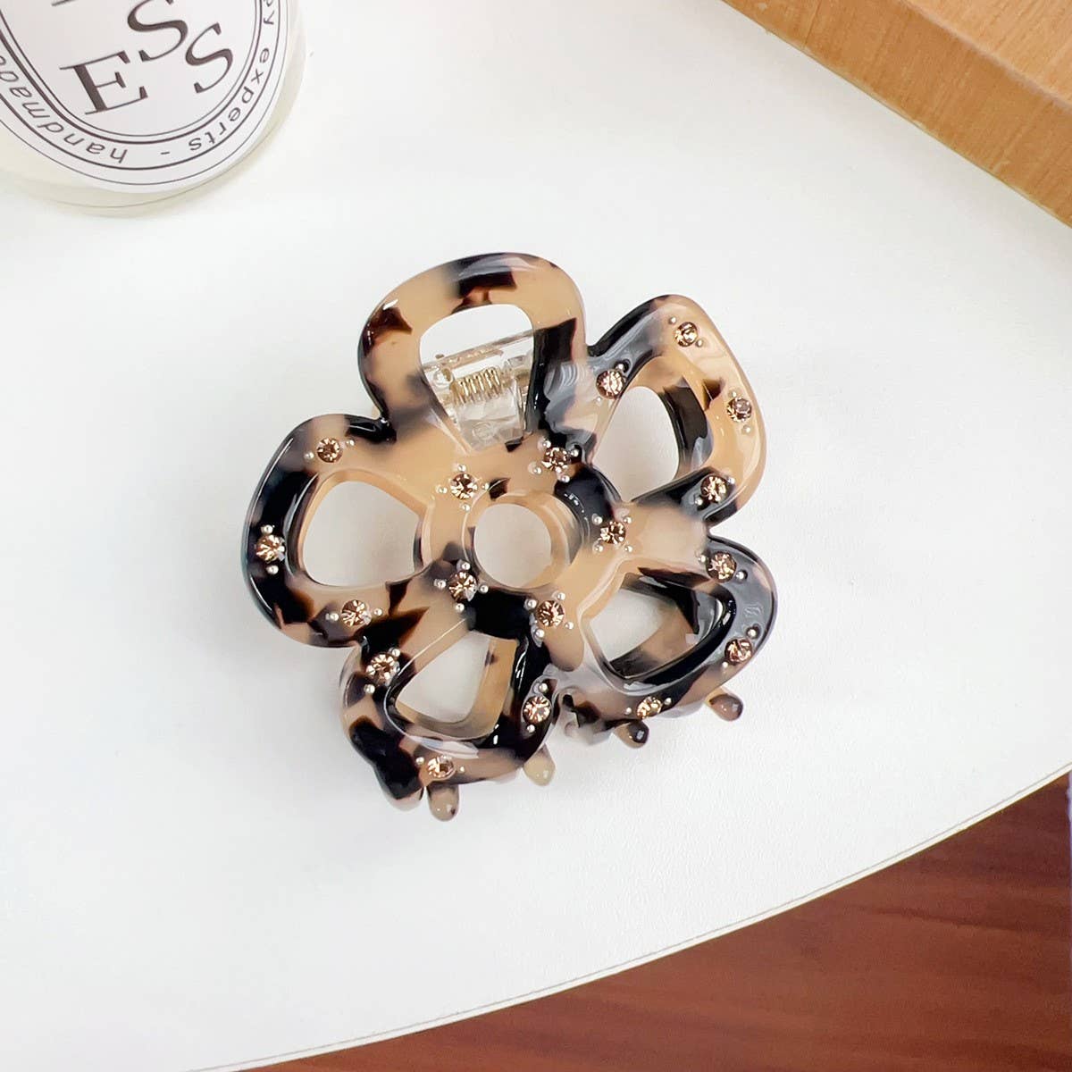 Hollow Flower Hair Claw, Rhinestone Chic Clip_CWAHA1590