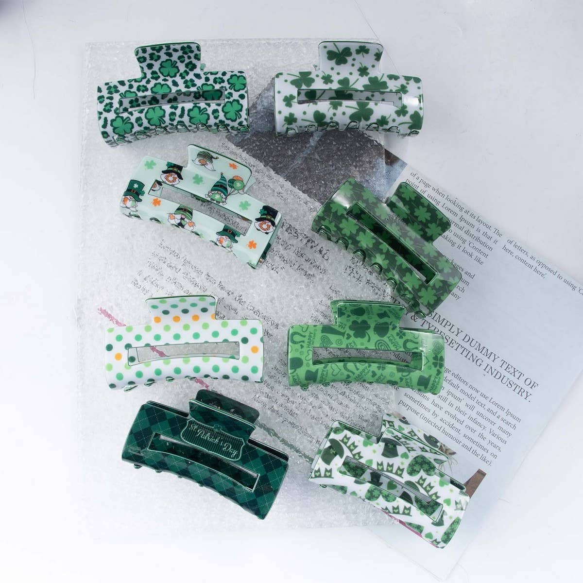 CWAHA1319_ELEGANT GREEN SERIES HAIR CLAW CLIP