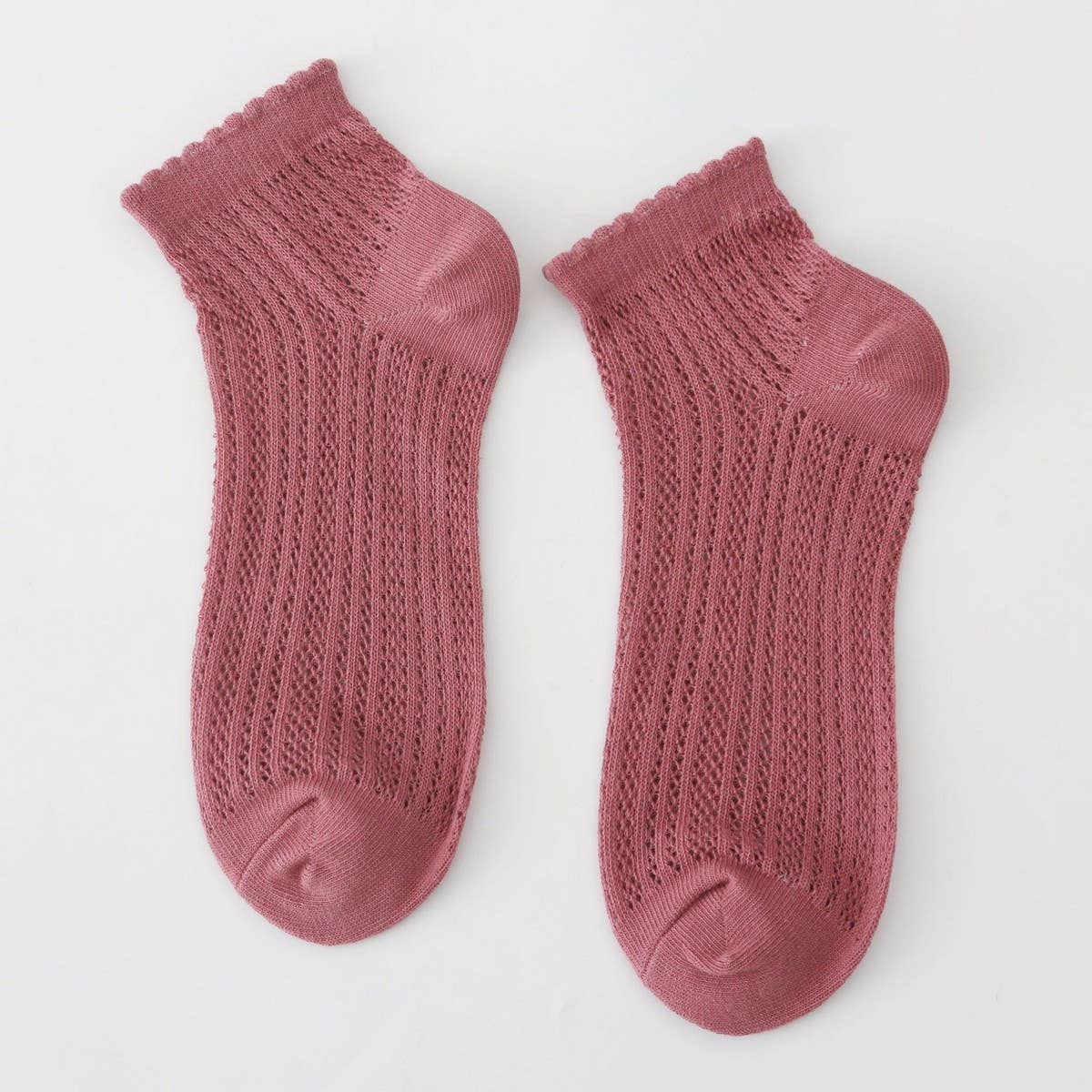 WOMEN'S SOLID COLOR MESH BREATHABLE SOCKS