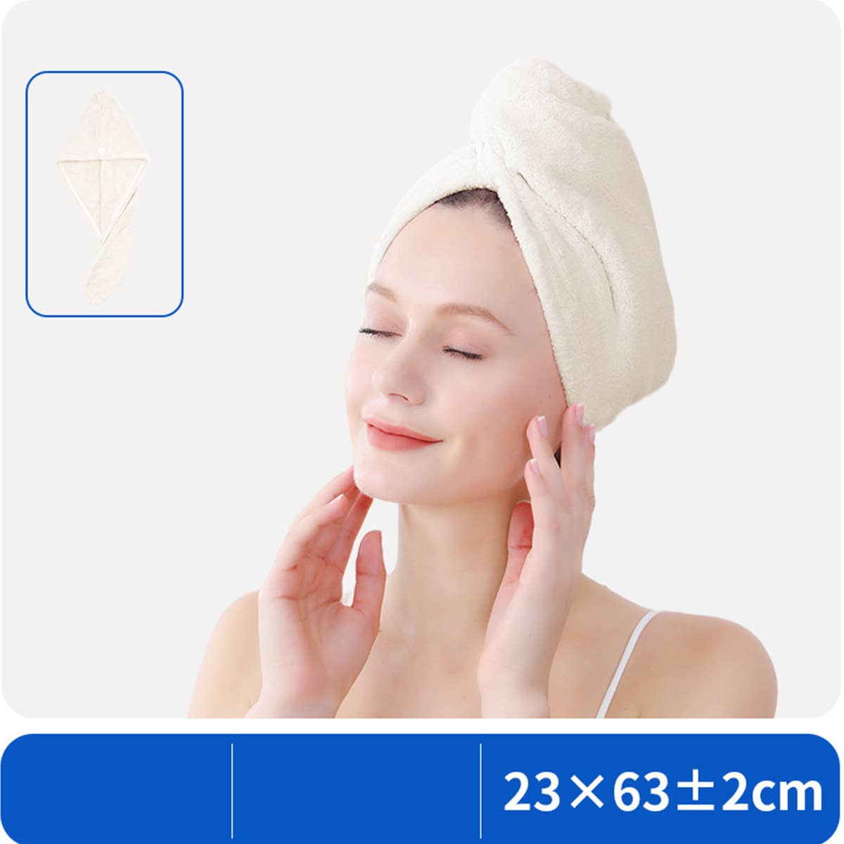 CWMM8341_THICK CORAL FLEECE DOUBLE LAYER SHOWER CAP