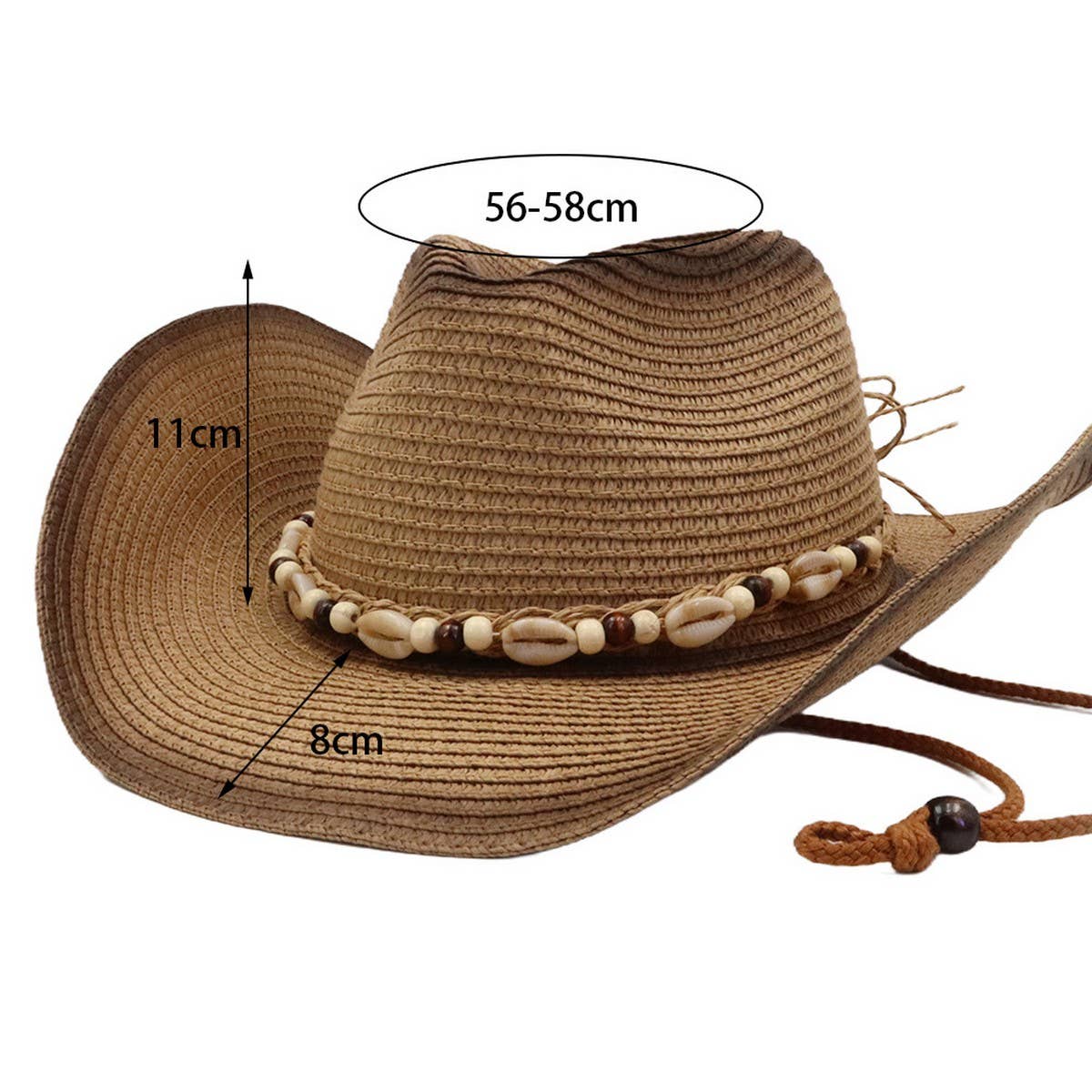 Western Cowboy Beach Hat with Sun Protection_CWAH04490