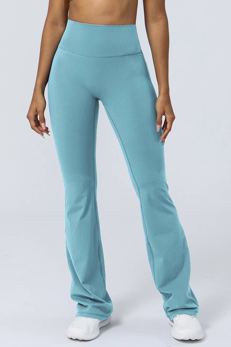 CWBLP1227_HIP-LIFTING HIGH WAIST FLARED FITNESS YOGA PANTS