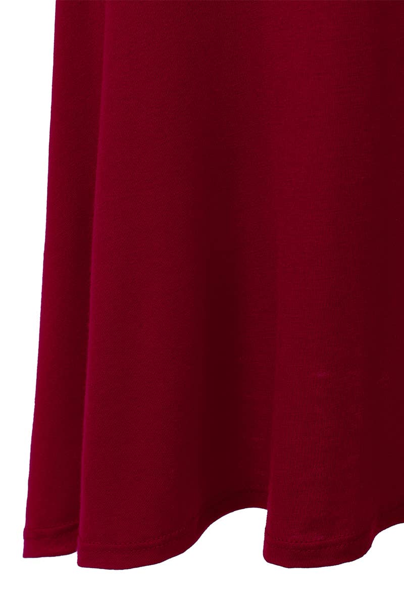 AWBMS204_High Waist Elastic Flared Midi Skirt