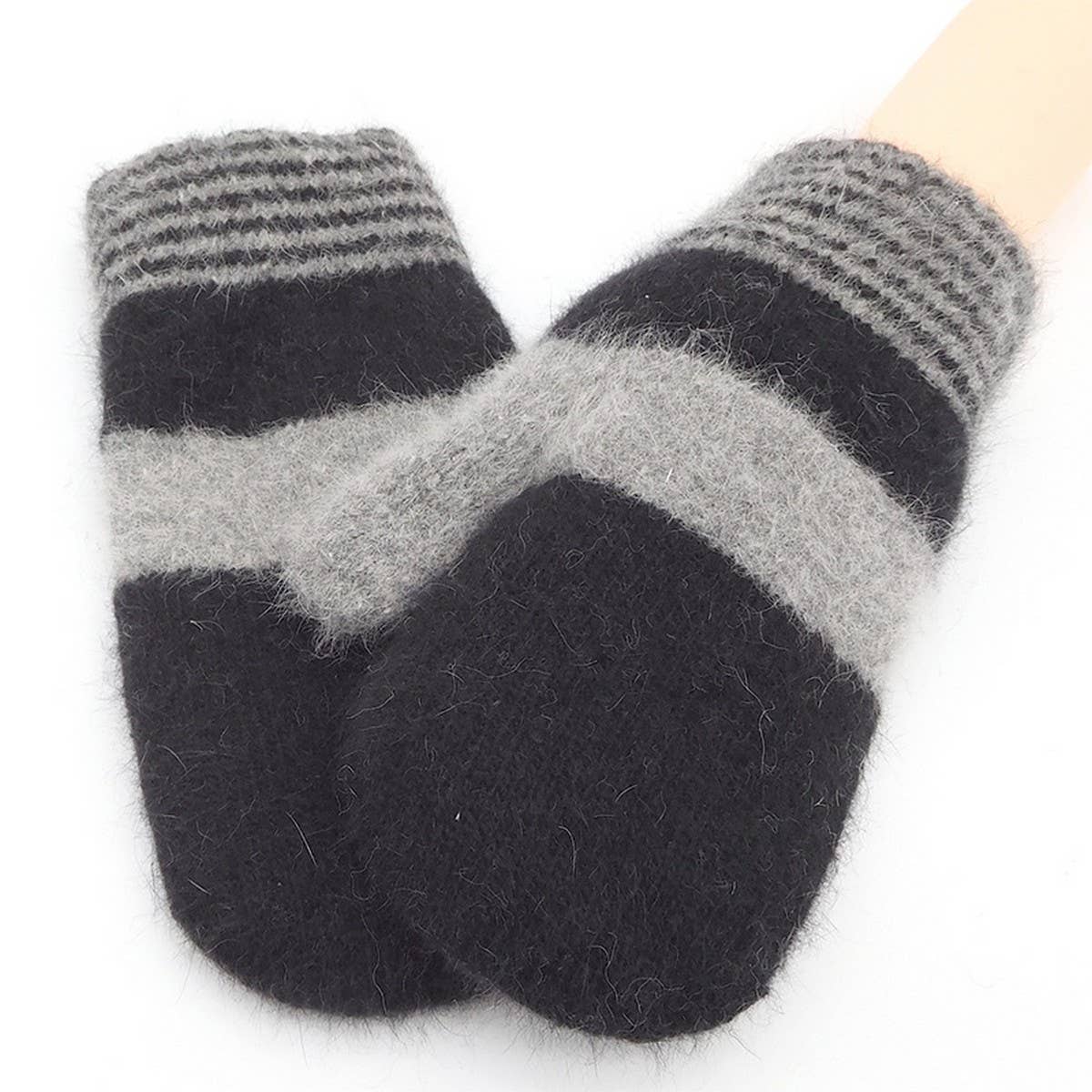 NEW WINTER RABBIT FUR WARM KNITTED GLOVES_CWAG0260