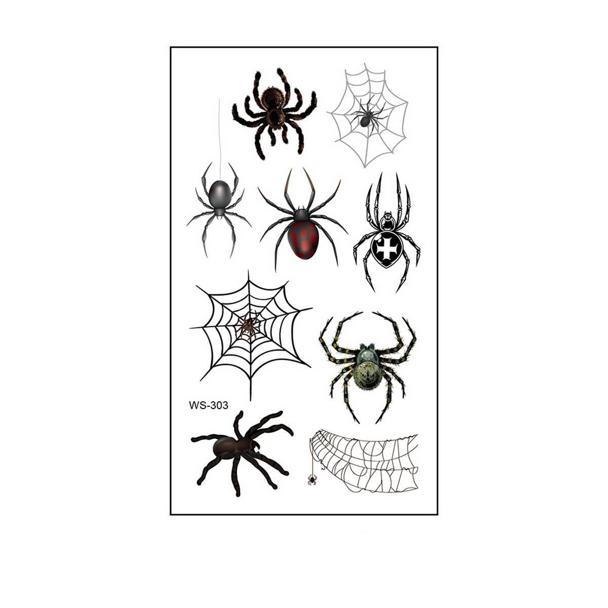 Waterproof 3D Spider & Web Tattoos for Halloween