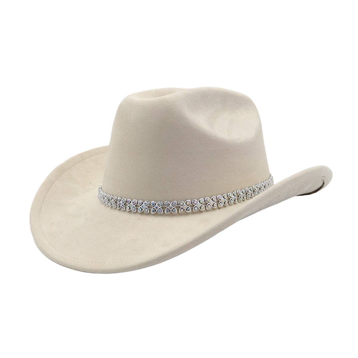 Suede Cowboy Fedora Hat Western Ethnic Style_CWAH04421