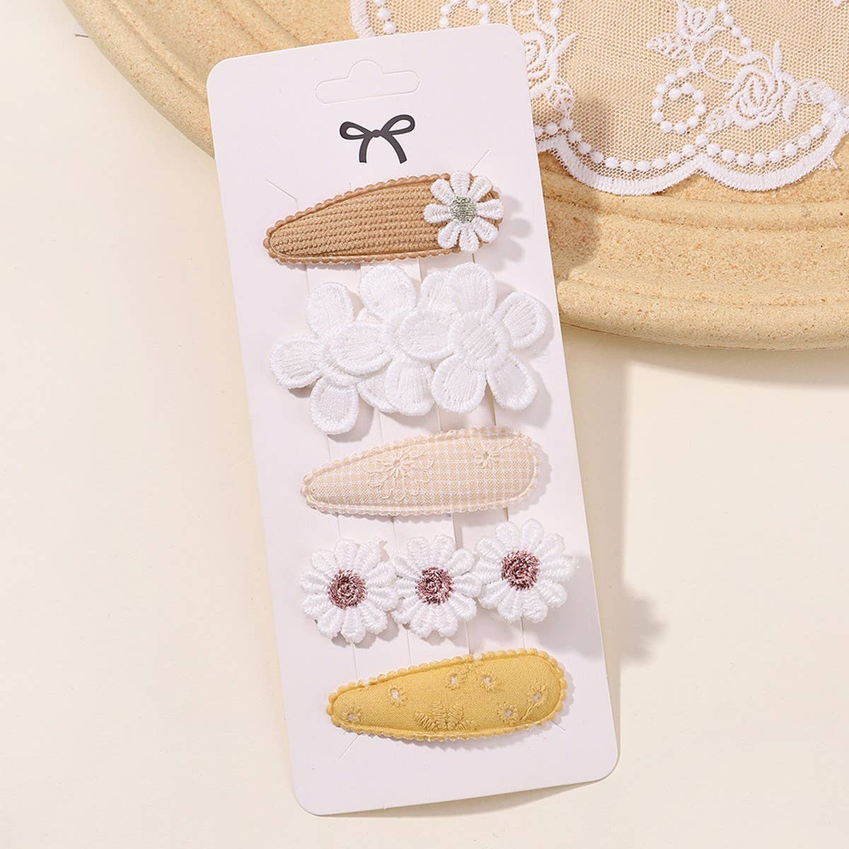 Daisy BB Clip Set ? Printed Cute Fabric Clips