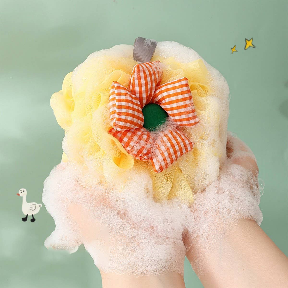 SUNFLOWER BATH BALL 50G LARGE SUPER SOFT BATH POUF
