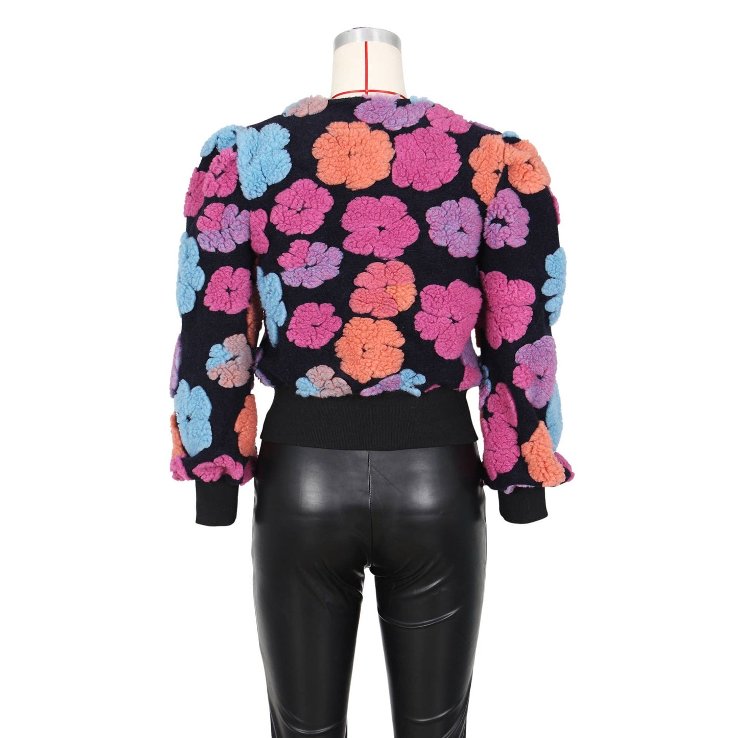 VINTAGE THREE-DIMENSIONAL FLOWER LOOSE CARDIGAN