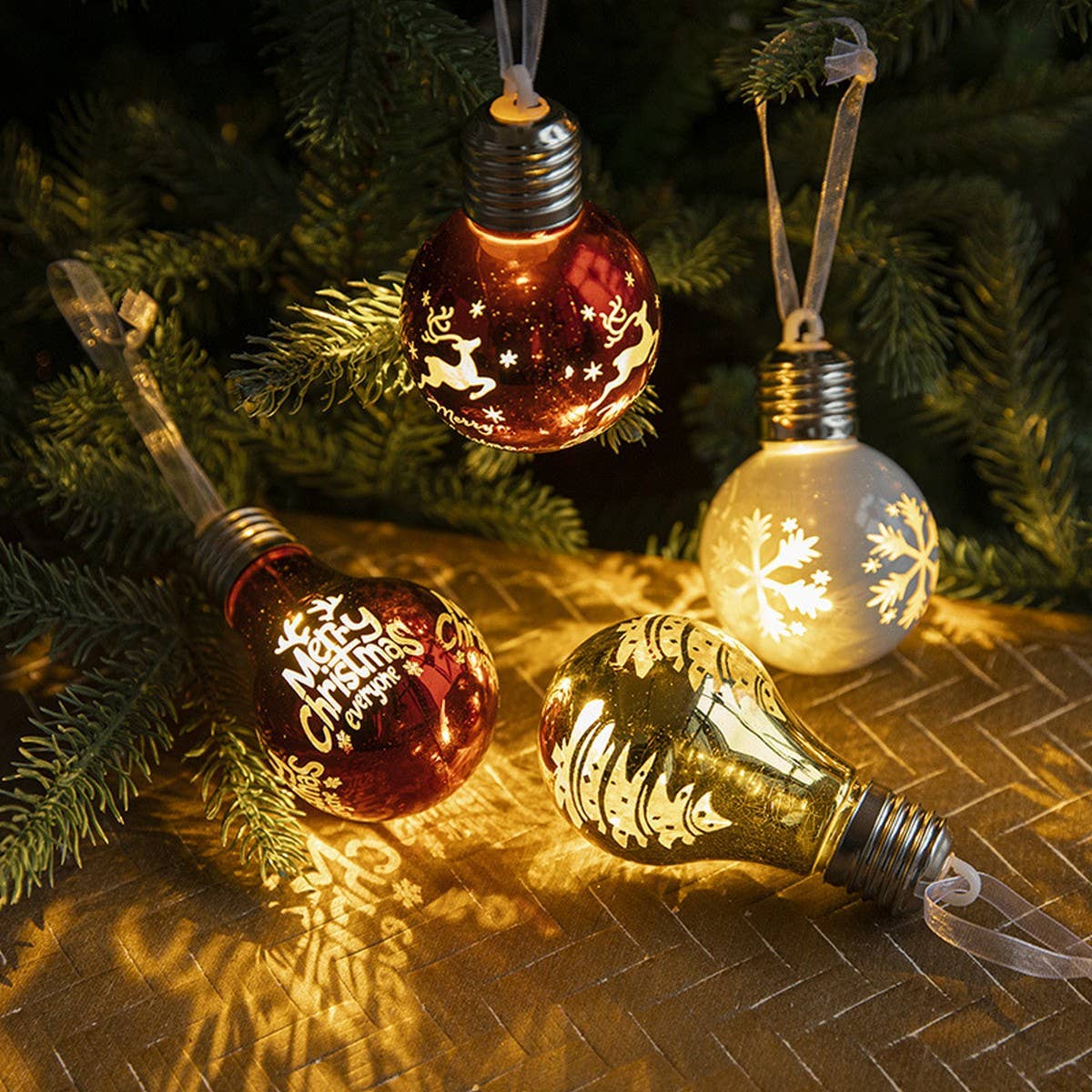 LED Plastic Christmas Tree Hanging Light Ball