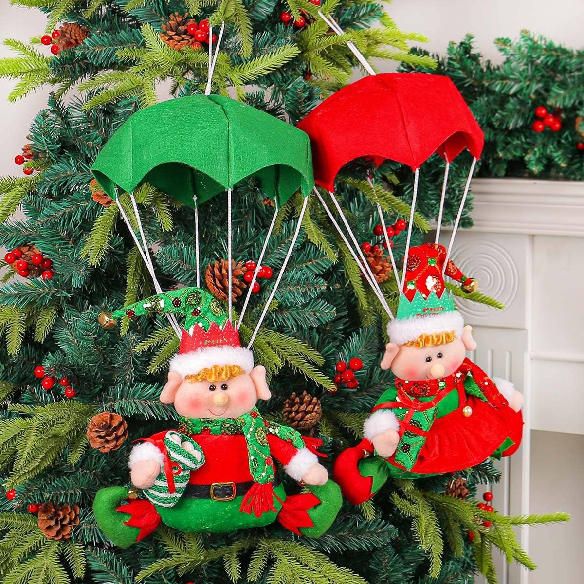 CHRISTMAS PARACHUTE DOLL DECORATION ORNAMENTS