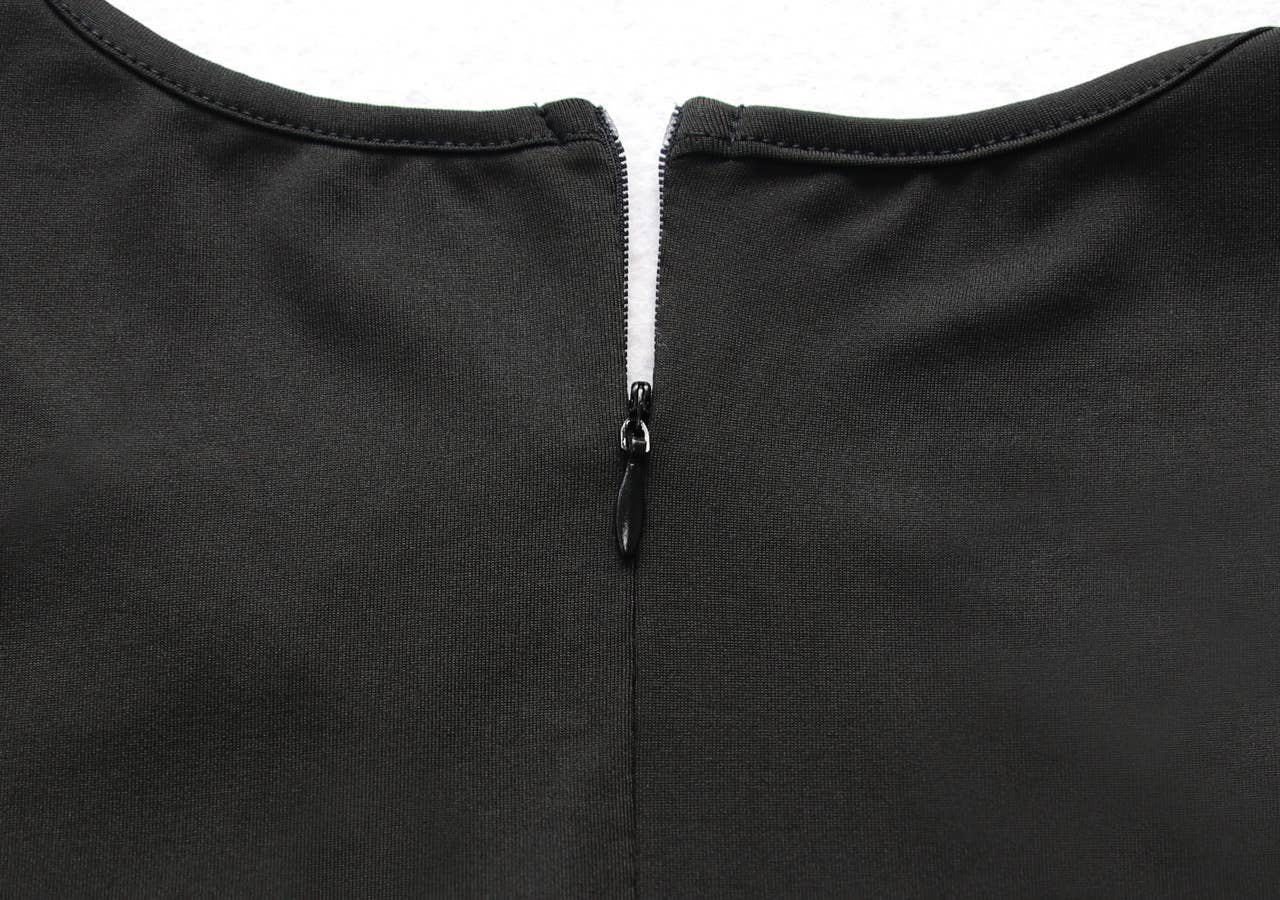 LONG SLEEVE V-NECK WAIST PLEATED LONG DRESS