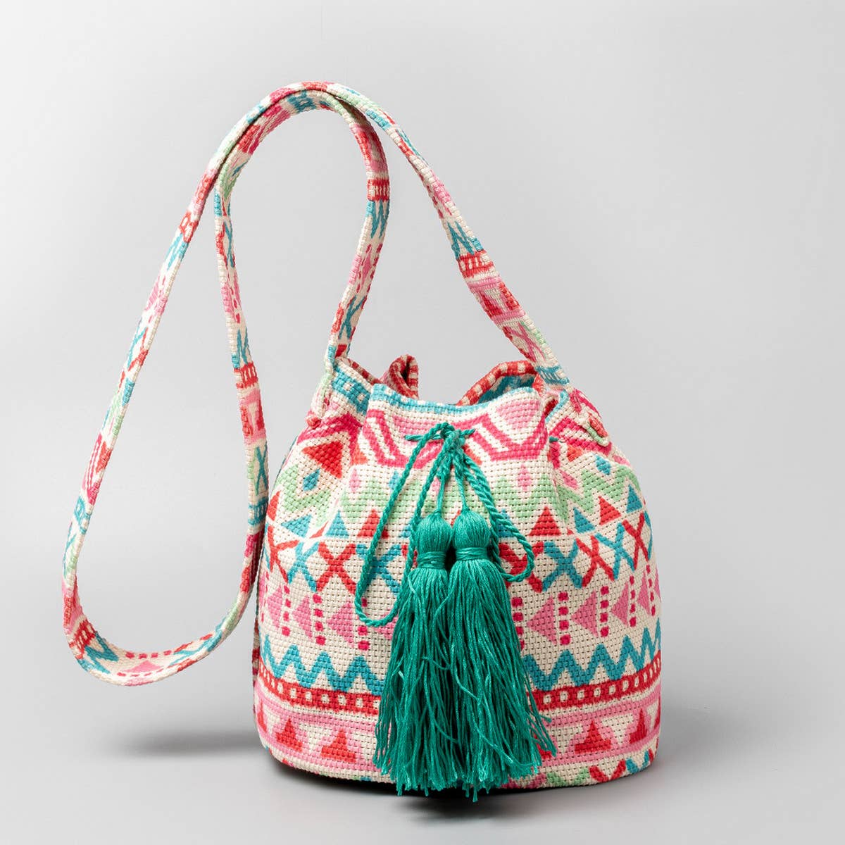 BOHEMIAN PRINT BUCKET BAG SHOULDER BAG_CWAB1995
