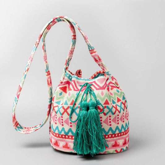 BOHEMIAN PRINT BUCKET BAG SHOULDER BAG_CWAB1995