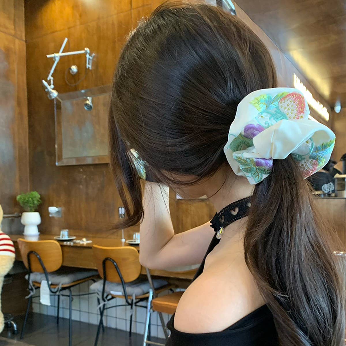 HEAVY EMBROIDERY SATIN HAIRBAND HAIR ACCESSORIES