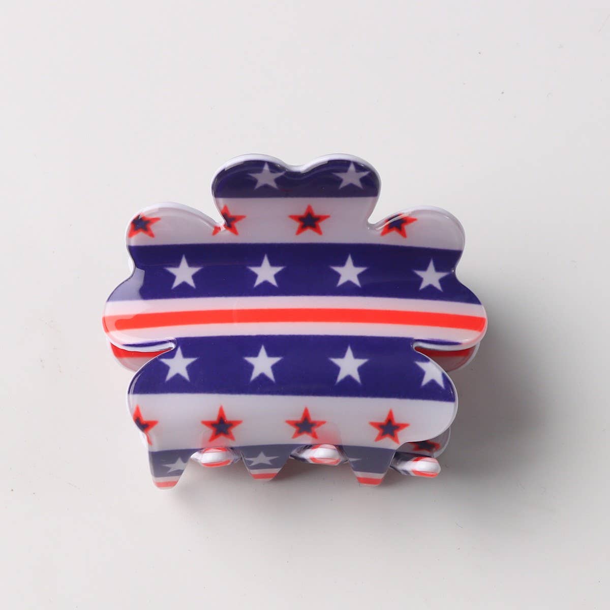 CWAHA5136_FLAG PRINT PETAL SHAPED RECTANGULAR HAIRPIN