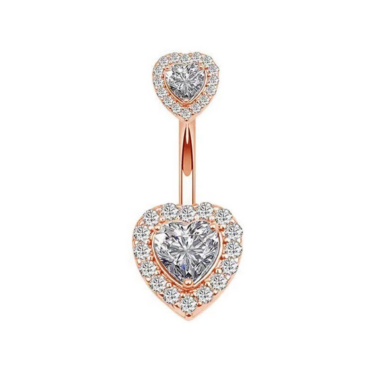 Heart CZ Belly Button Ring ? Hypoallergenic