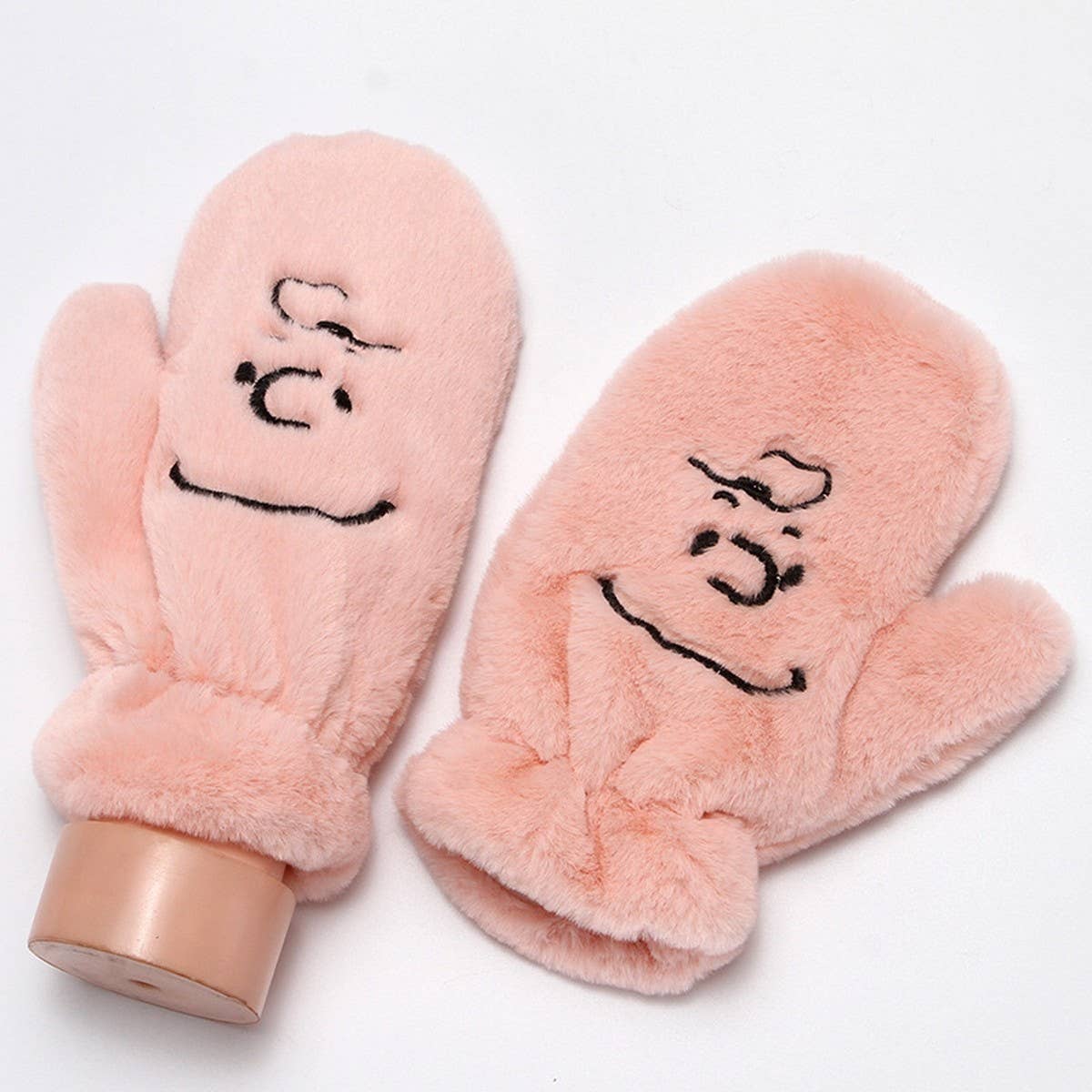 CARTOON WINTER THICK PLUSH HOOP NECK GLOVES_CWAG0272